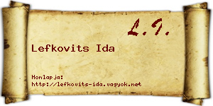 Lefkovits Ida névjegykártya
